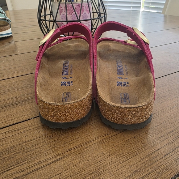 Birkenstock Arizona Womens Fuschia Birko-Flor Sandals ** Size 7 ** - Picture 7 of 8